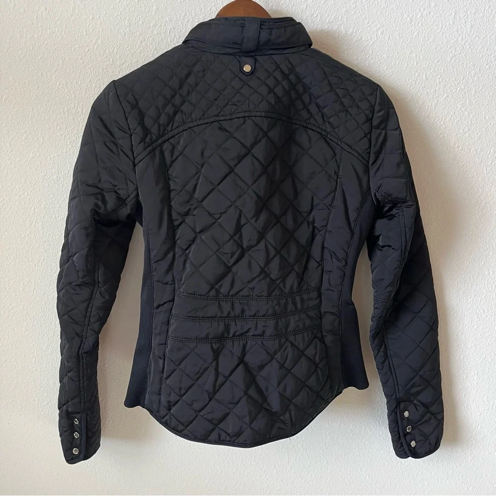 Zara Black Puffer Pocketed Zip Up Elegant Everyday Jacket Quilted Design - Picture 6 of 7